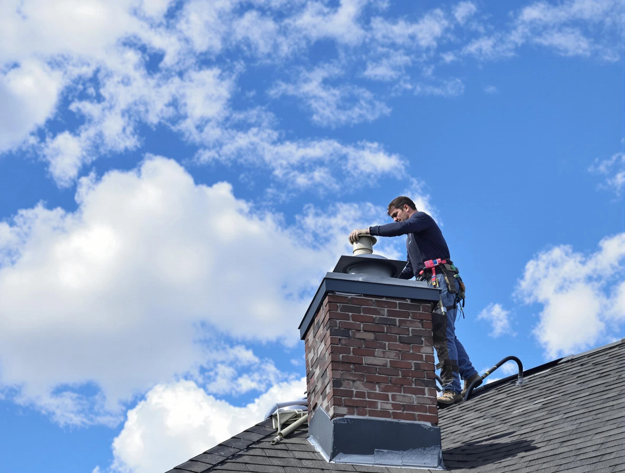 Peoria Chimney Sweep installing a sturdy chimney cap in Peoria, AZ
