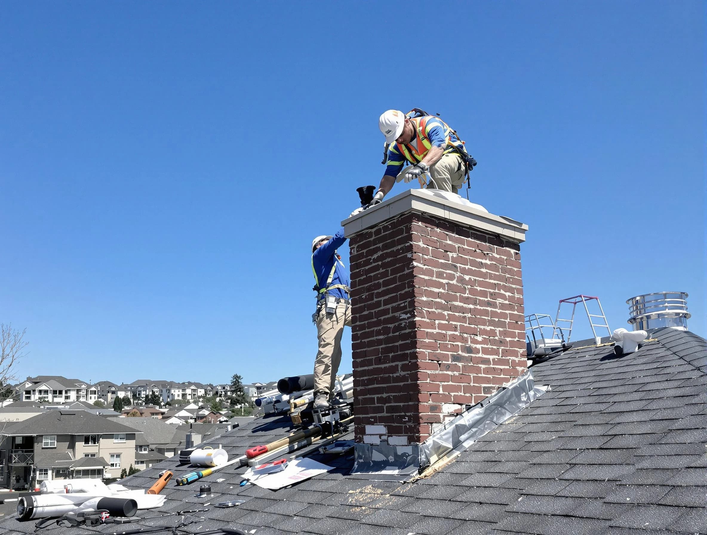 Peoria Chimney Sweep repairing a chimney crown in Peoria, AZ