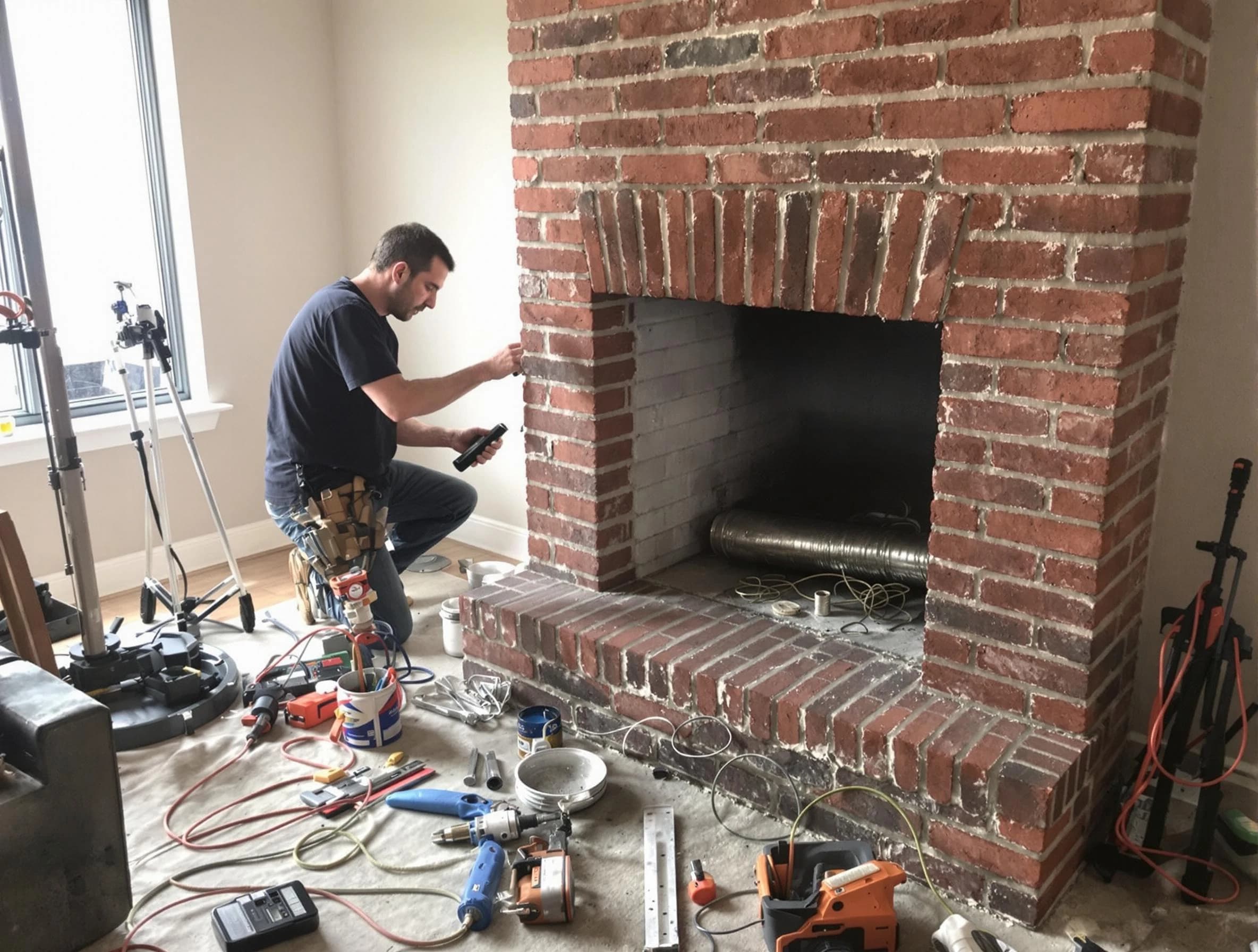 Peoria Chimney Sweep specialist finalizing chimney liner service in Peoria, AZ