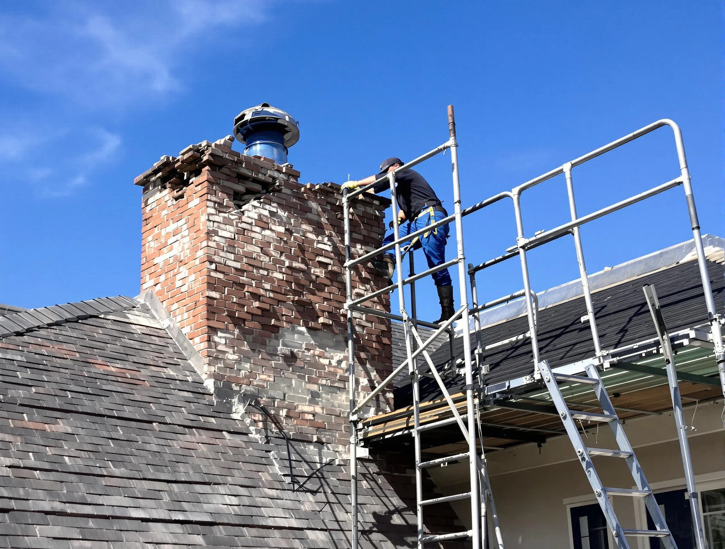 Rebuilding a chimney structure by Peoria Chimney Sweep in Peoria, AZ