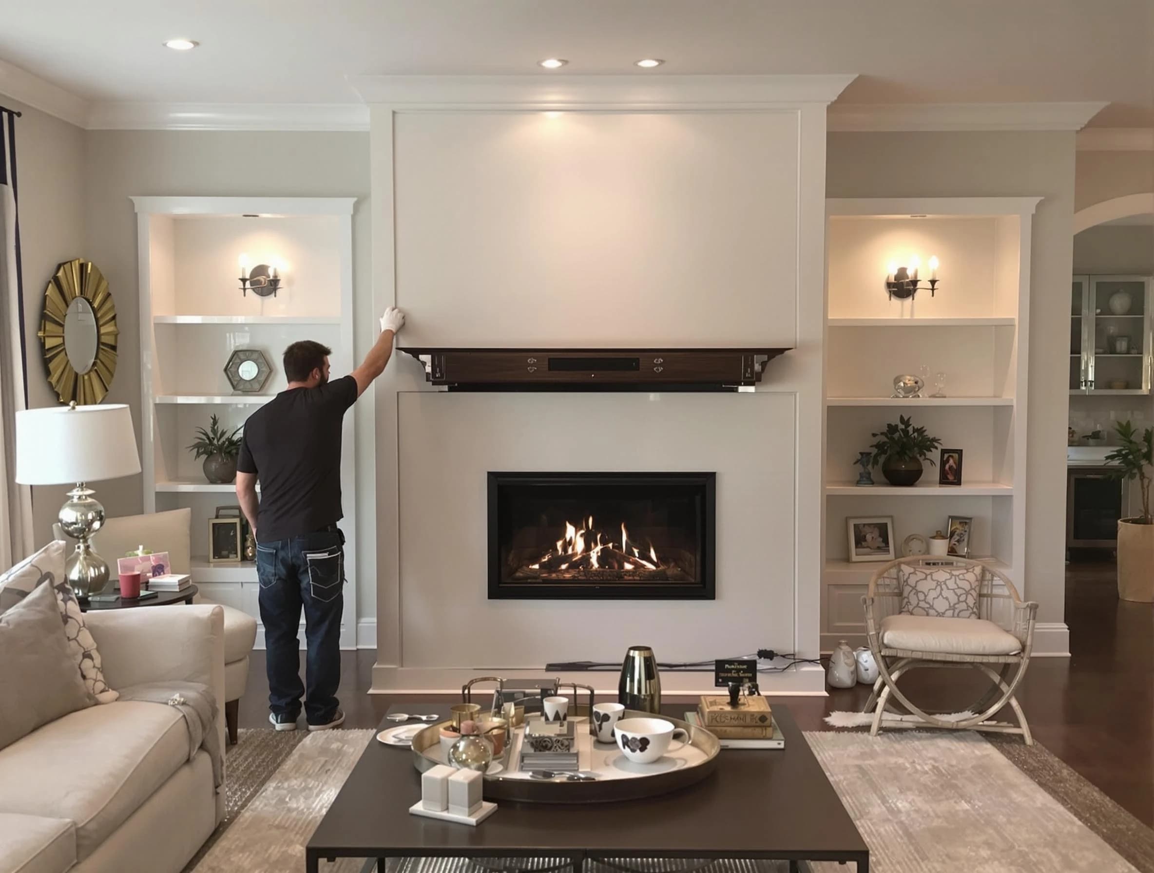 Peoria Chimney Sweep installing a new fireplace in Peoria, AZ