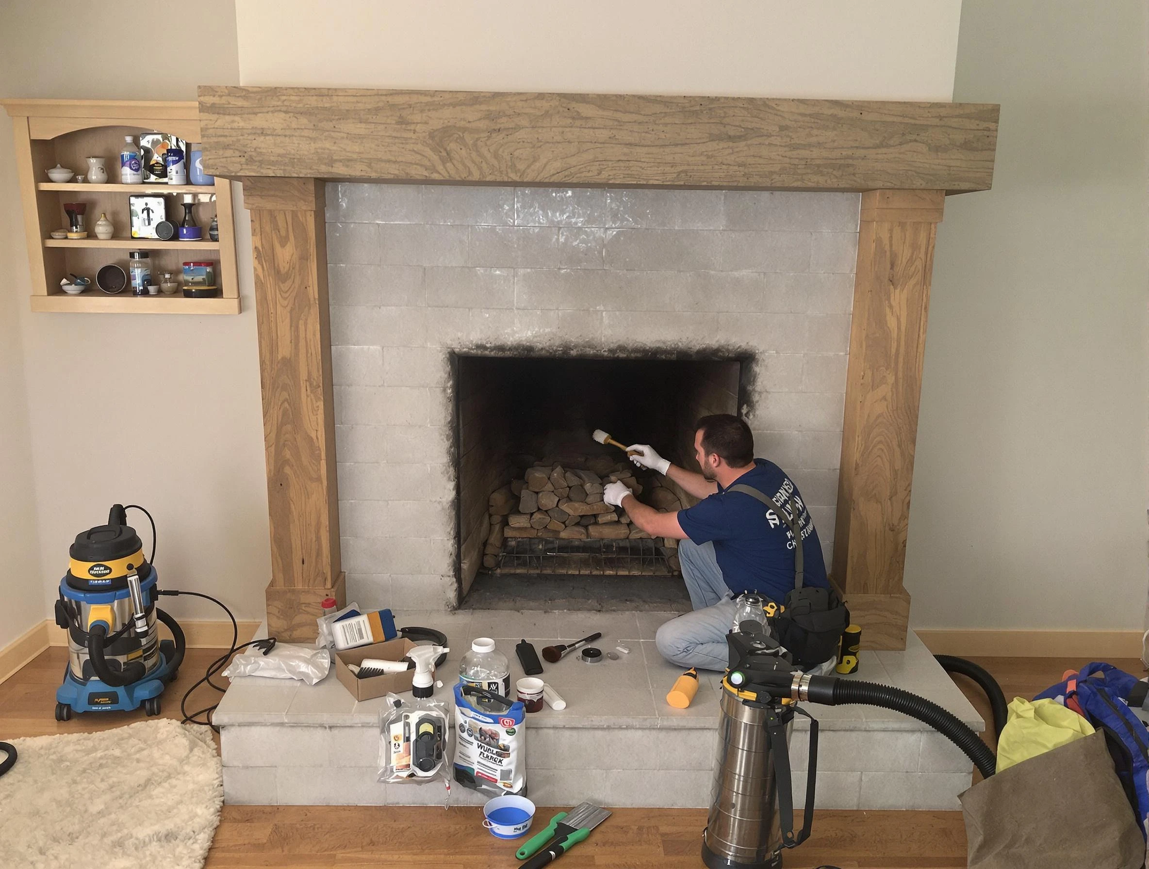 Detailed creosote removal process by Peoria Chimney Sweep in Peoria, AZ