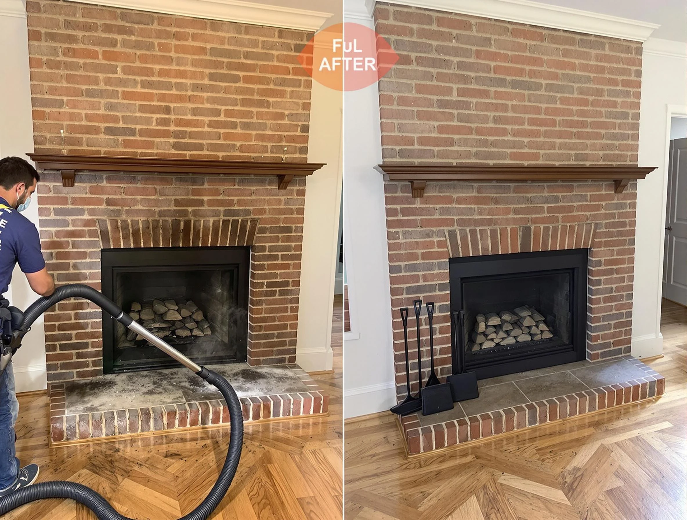 Peoria Chimney Sweep carefully sanitizing a fireplace in Peoria, AZ
