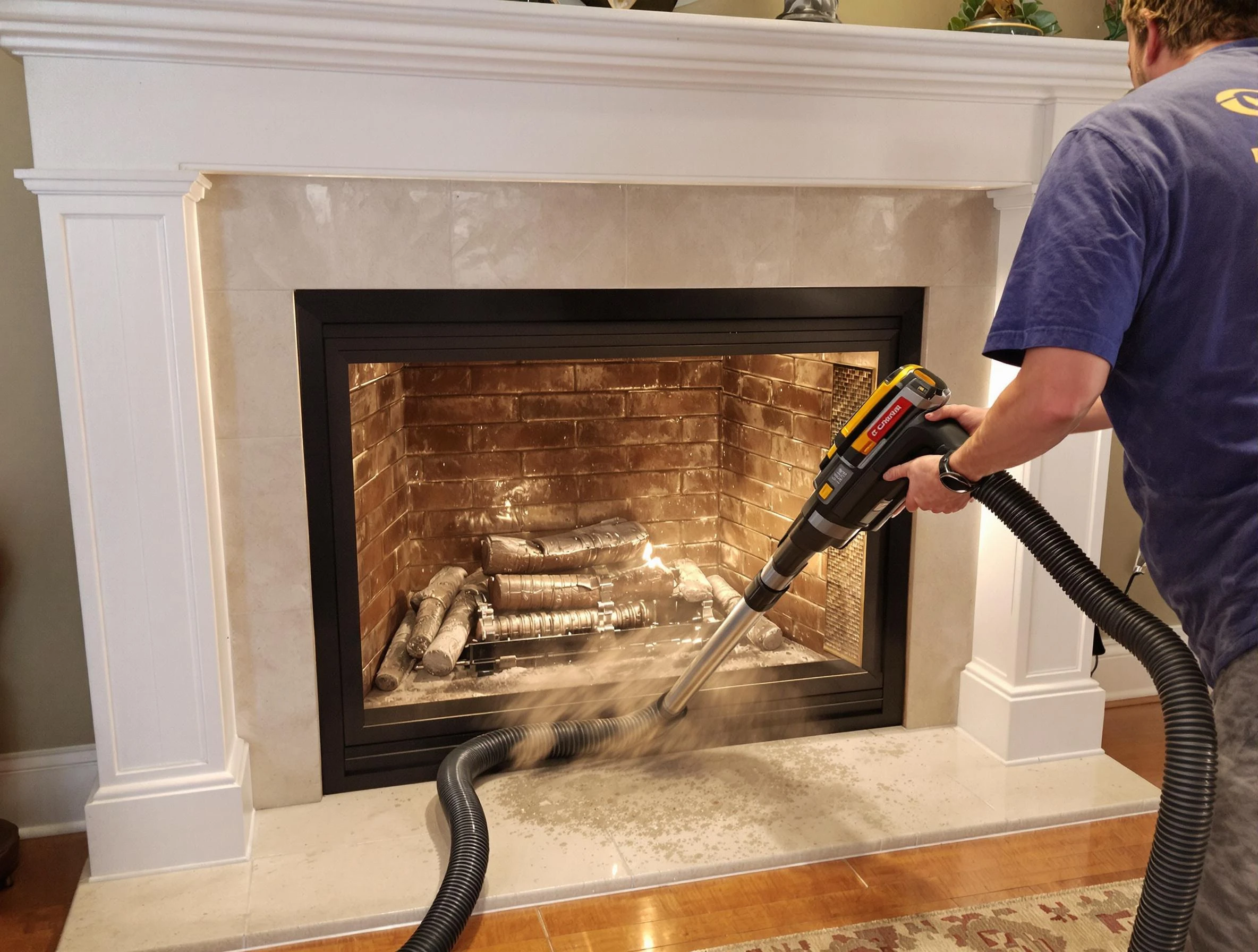 Fireplace cleaning performed by Peoria Chimney Sweep in Peoria, AZ