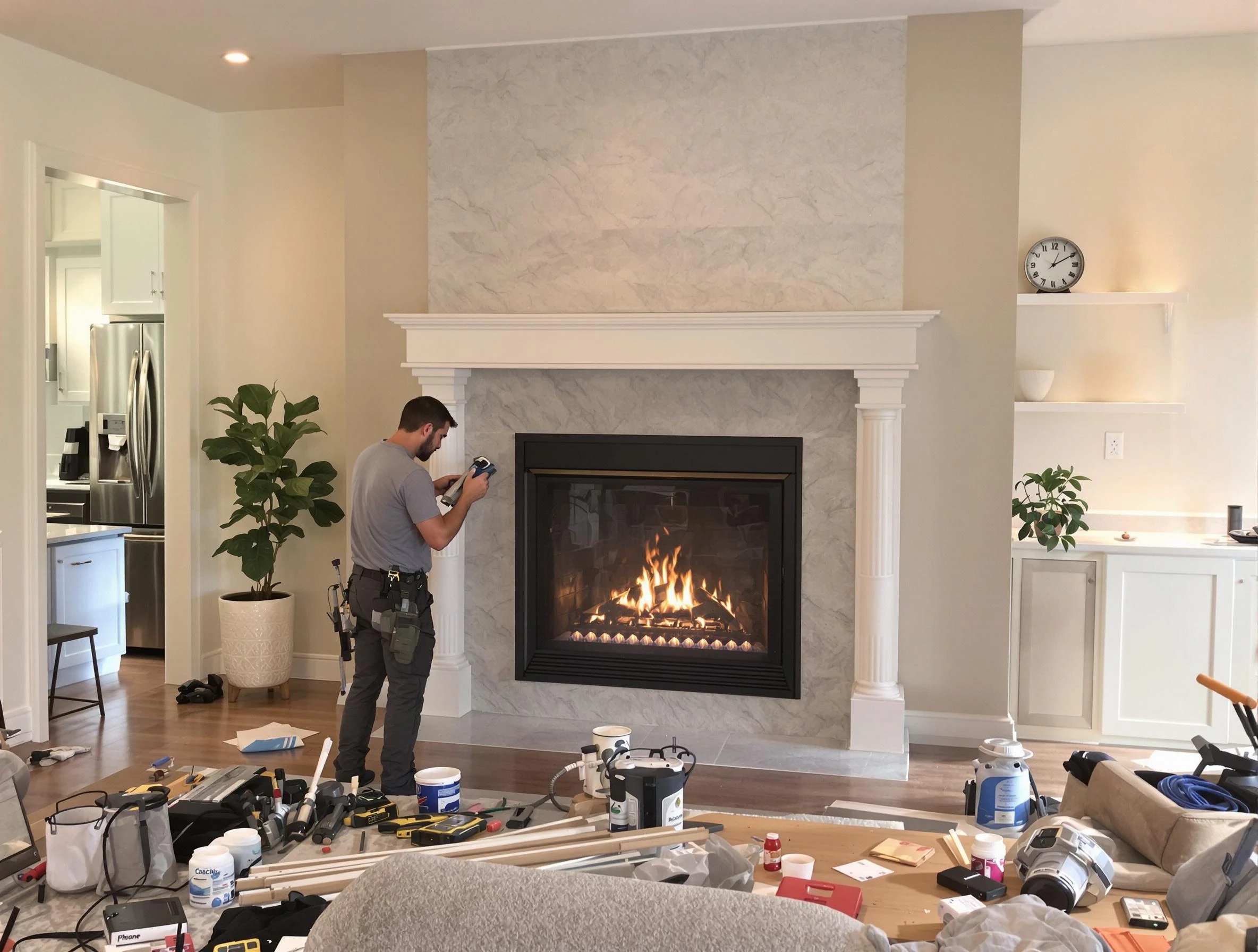 Newly installed fireplace by Peoria Chimney Sweep in Peoria, AZ